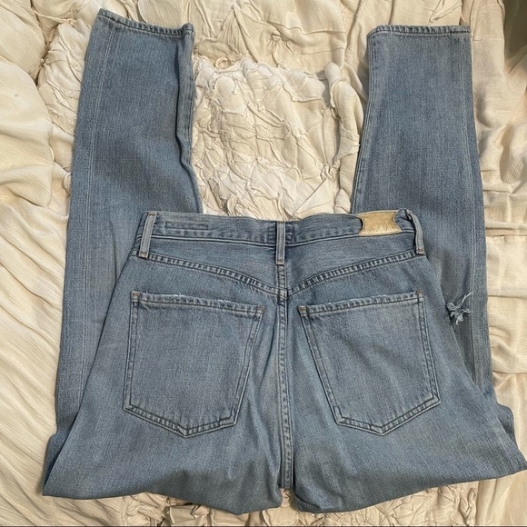CITIZENS of Humanity Liya High Rise Classic Fit Crop Blue Distressed Jeans 25 - Picture 7 of 9